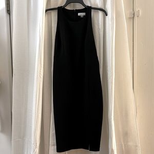 Calvin Klein Black Fitted 6 inch slit black work to cocktails dress